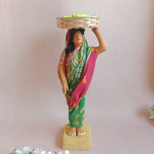 Navaratri Handcrafted Standing Vegetable - Ladies Traditional Indian Golu Doll