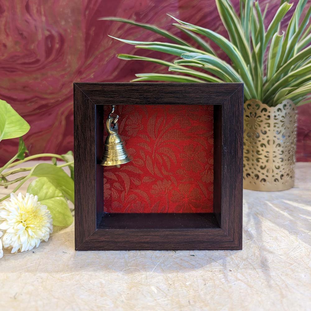 Wooden Frame Fabric + Single Bell (Will Fit Upto 3 " Height Idols) Each