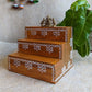 Golu Padi 3 Steps 4"X4" Step Size Teak Finish Suitable To Keep Brass And Golu Idols