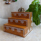 Golu Padi 3 Steps 4"X4" Step Size Teak Finish Suitable To Keep Brass And Golu Idols