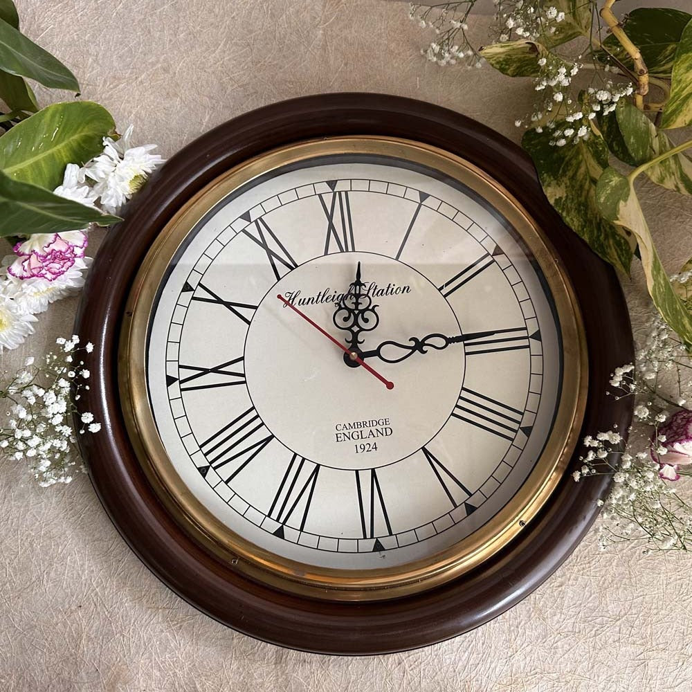 Wall Clock With Gold Trim