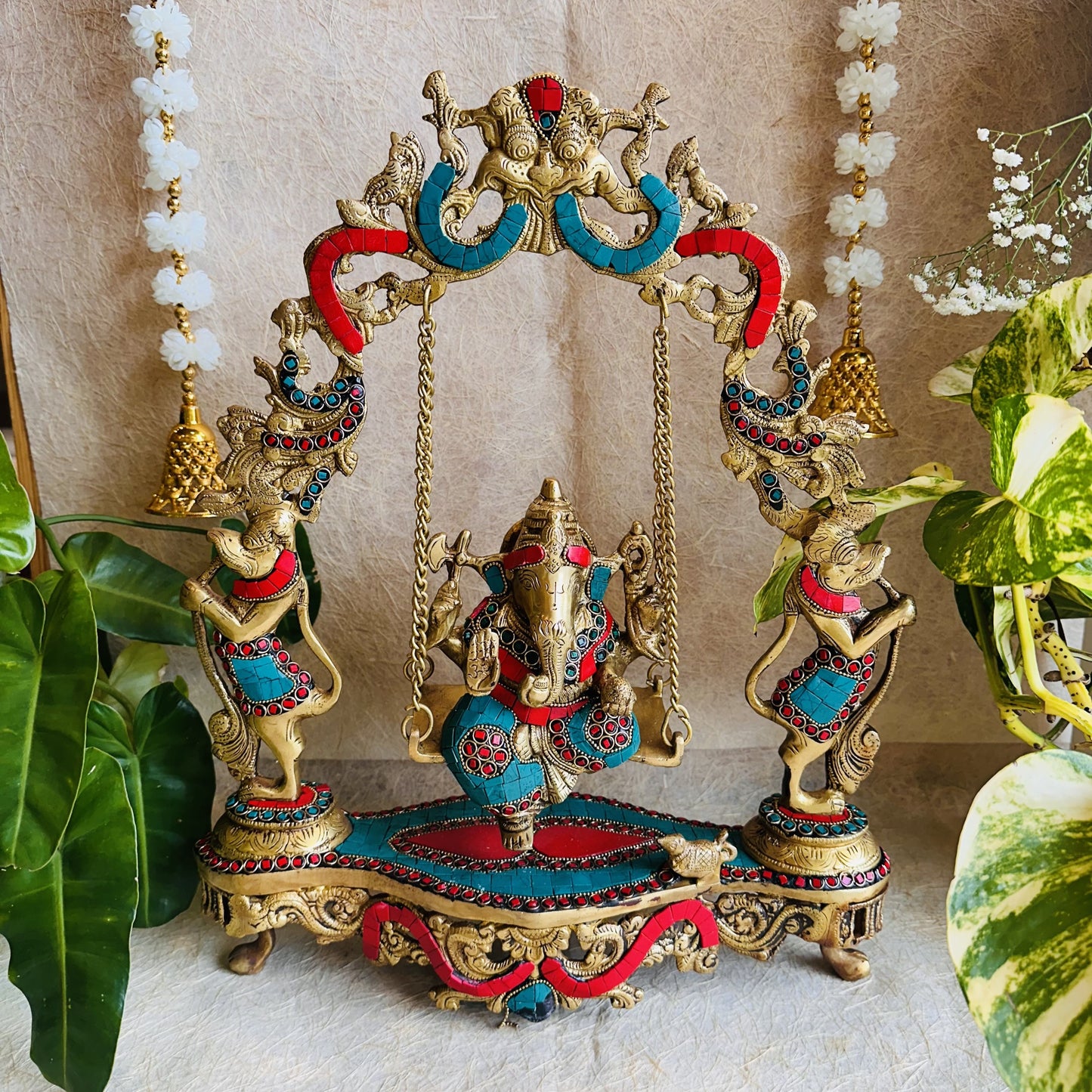 Brass Ganesh On Swing