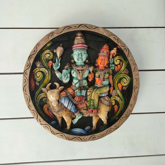 Shiva Parvathi Round Frame