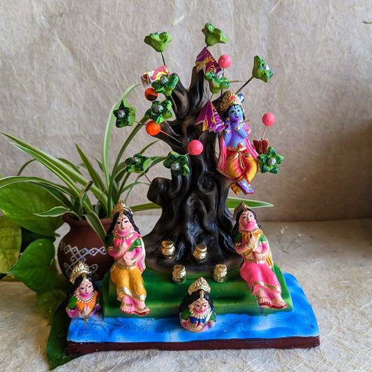 Navaratri Clay Golu Doll Krishna Jalakreeta