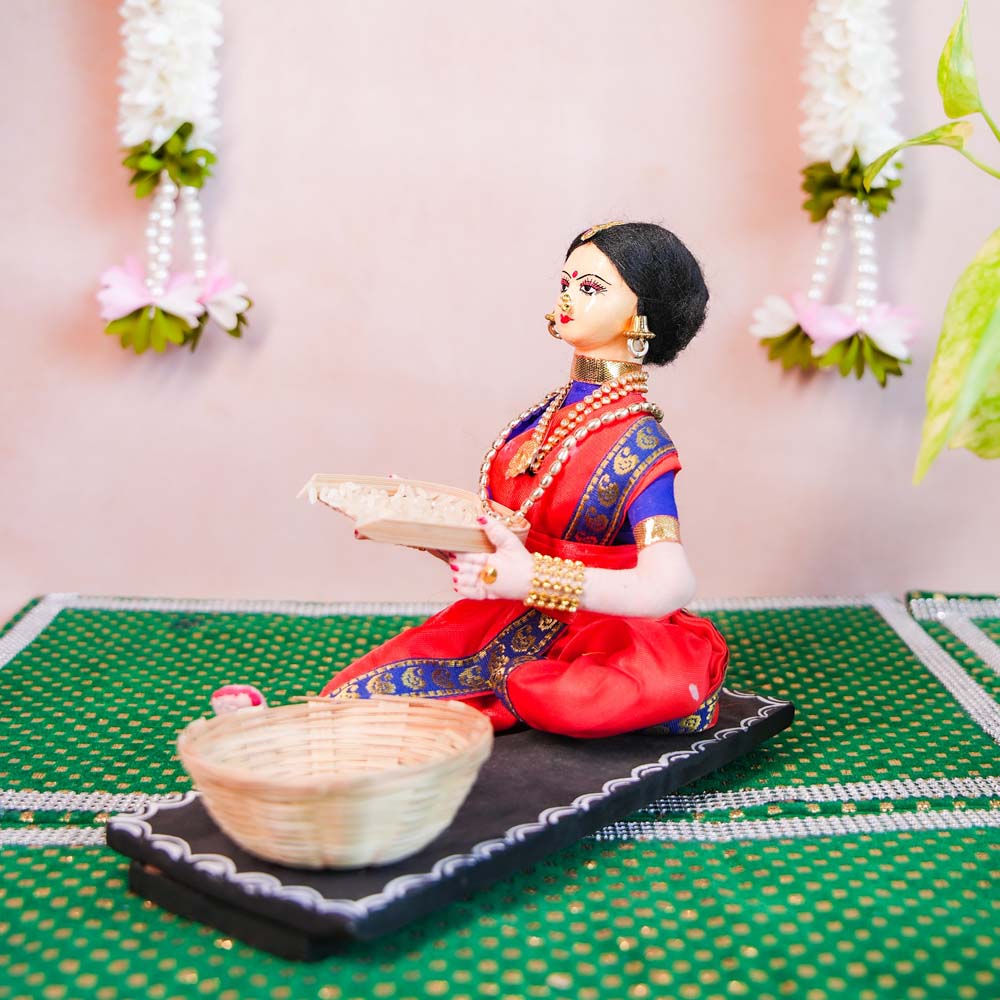 Lady Weaving Jhuri ( Home Chores )