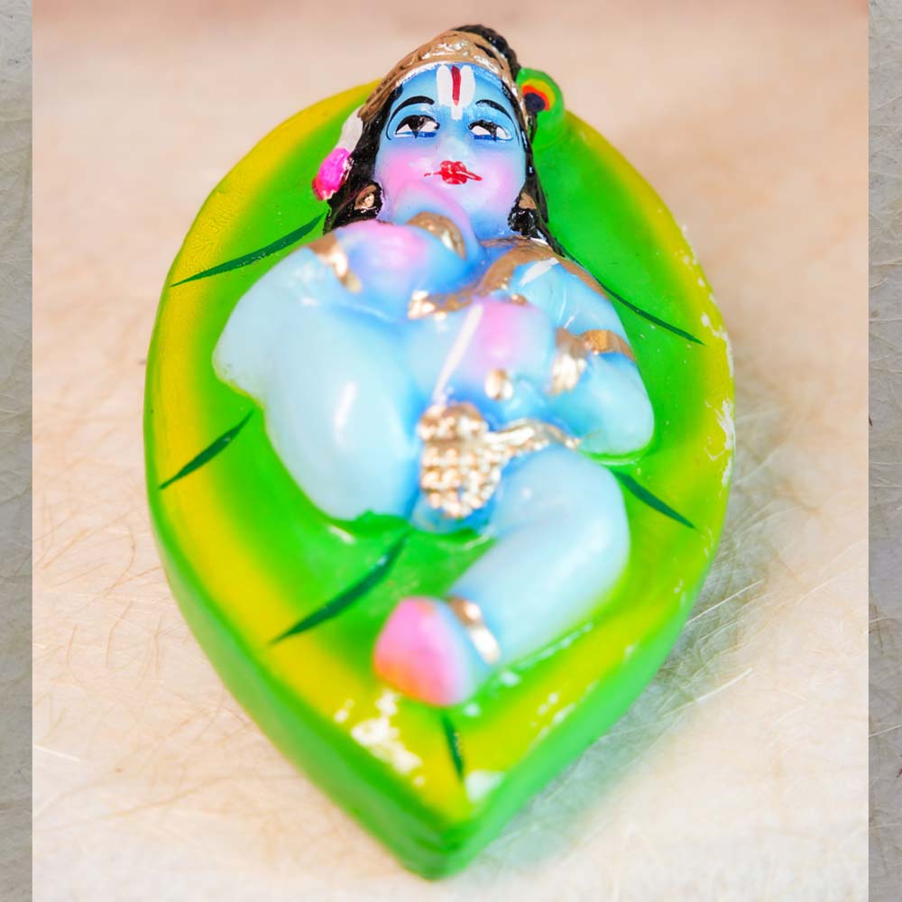 Krishna On Leaf Elai Krishna