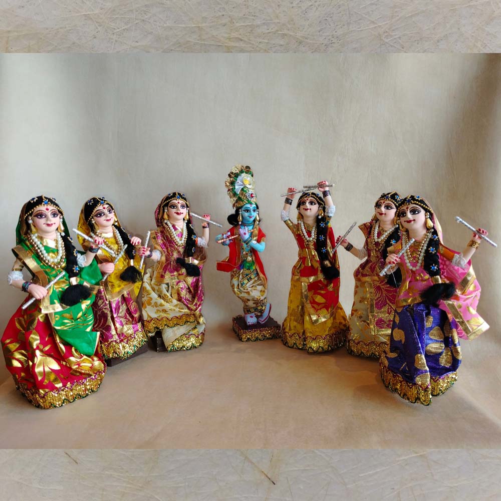 Krishna Dandiya With Gopikas Set Of 7