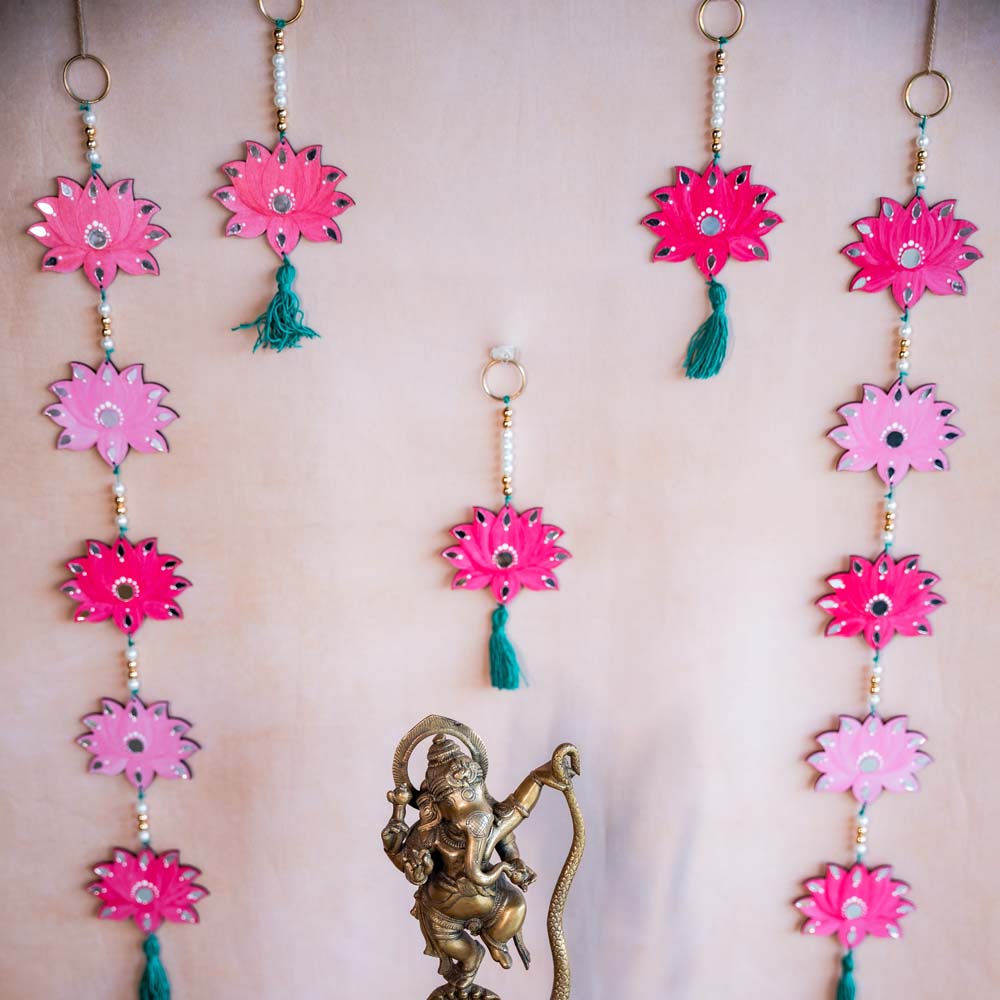 Lotus Hanging Pink Set Of 2