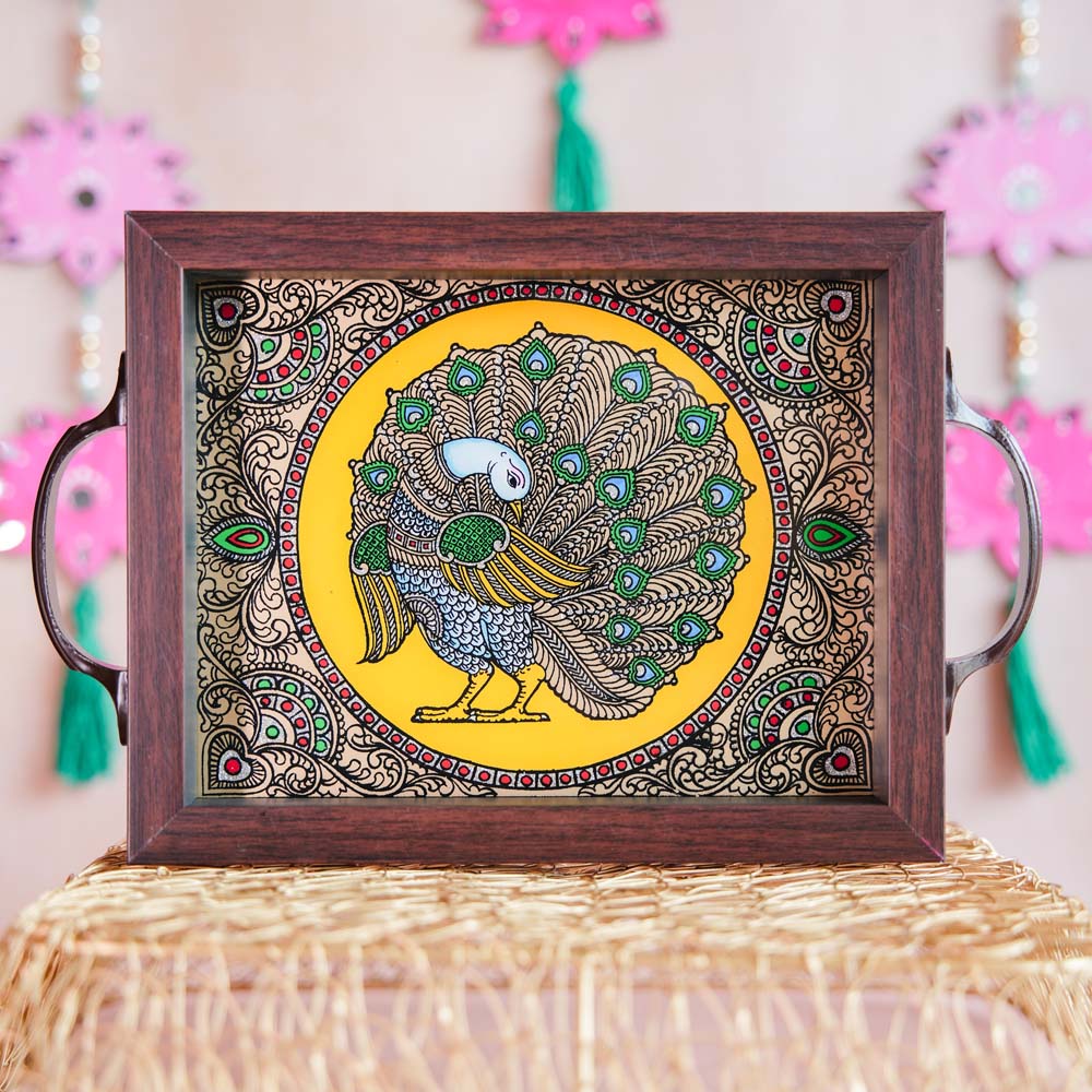 Peacock Tray Yellow