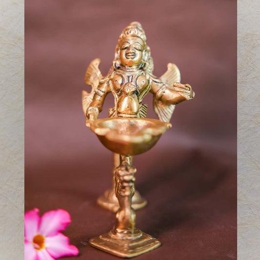Handcrafted Brass Garuda Deepam Oil Lamp