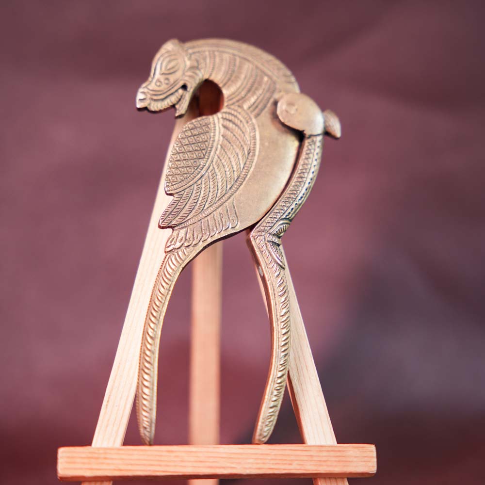Handcrafted Brass Parrot Nutcracker (Traditional Design)