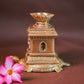 Handcrafted Brass Tulsi Lamp With Lakshmi Carving - Traditional Indian Pooja & Decor Item