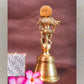 Handcrafted Brass Krishna Bell - Traditional Indian Ritual & Decor Piece