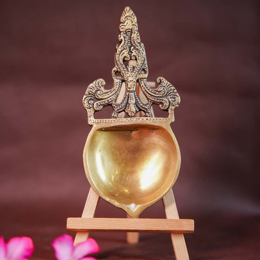 Handcrafted Brass Aarti Lamp - Traditional Indian Pooja Accessory