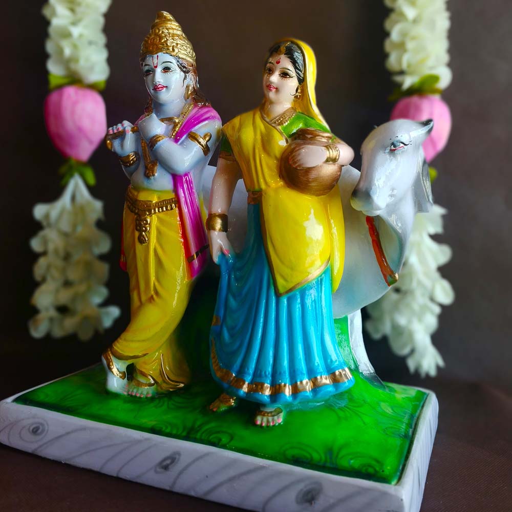Navaratri Clay Golu Doll Marble Radha Krishna