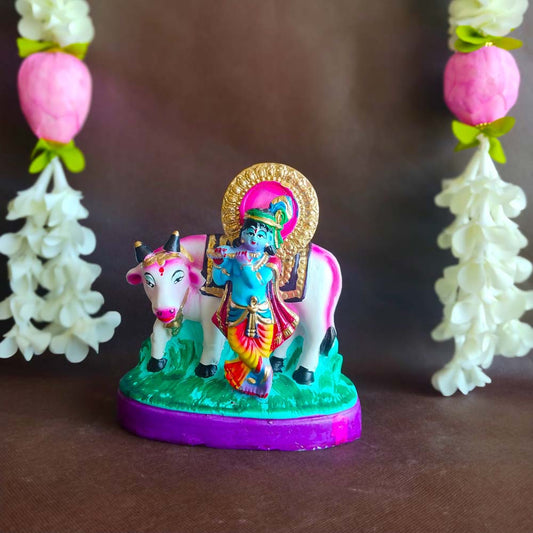 Navaratri Clay Golu Doll Cow Krishna