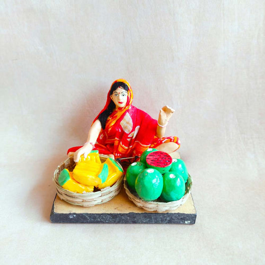 Fruit&Veg Vendor Sitting Navaratri Clay Golu Doll