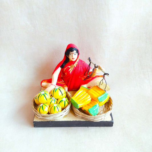 Fruit&Veg Vendor Sitting Navaratri Clay Golu Doll