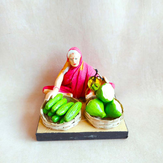 Fruit&Veg Vendor Sitting Navaratri Clay Golu Doll