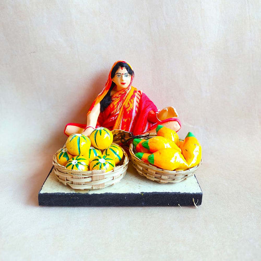 Fruit&Veg Vendor Sitting Navaratri Clay Golu Doll
