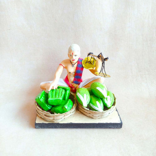 Fruit&Veg Vendor Sitting Navaratri Clay Golu Doll