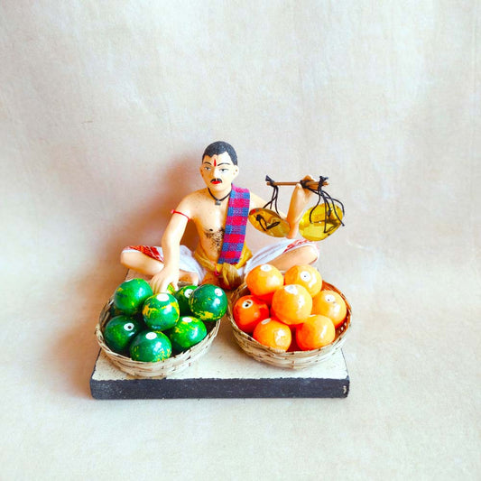 Fruit&Veg Vendor Sitting Navaratri Clay Golu Doll
