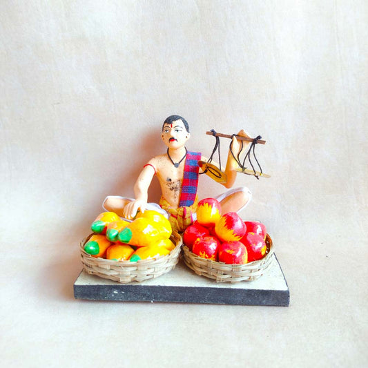 Fruit&Veg Vendor Sitting Navaratri Clay Golu Doll
