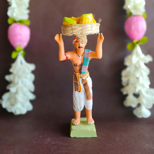 Fruit&Veg Vendor Standing Navaratri Clay Golu Doll