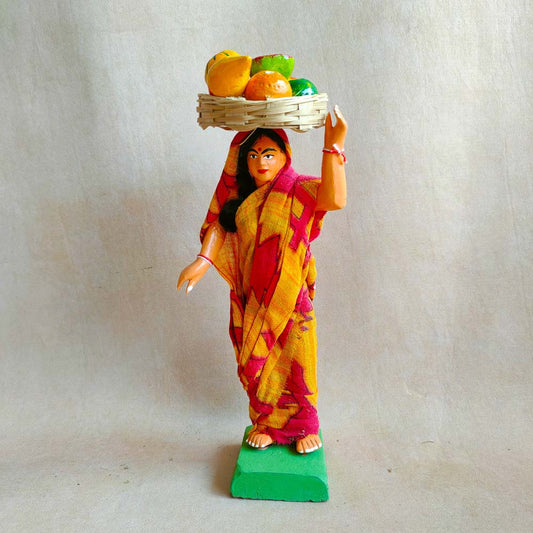 Fruit&Veg Vendor Standing Navaratri Clay Golu Doll