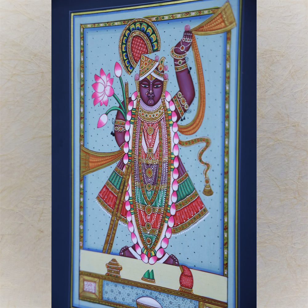 Shrinathji Of Nathdwara : Pastel Hues Pichwai Painting.Painting Only.No Frame