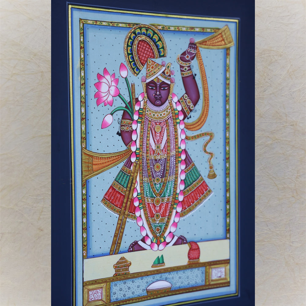 Shrinathji Of Nathdwara : Pastel Hues Pichwai Painting.Painting Only.No Frame