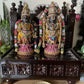 Temple Decor Style Perumal Thaayar Wooden Dolls