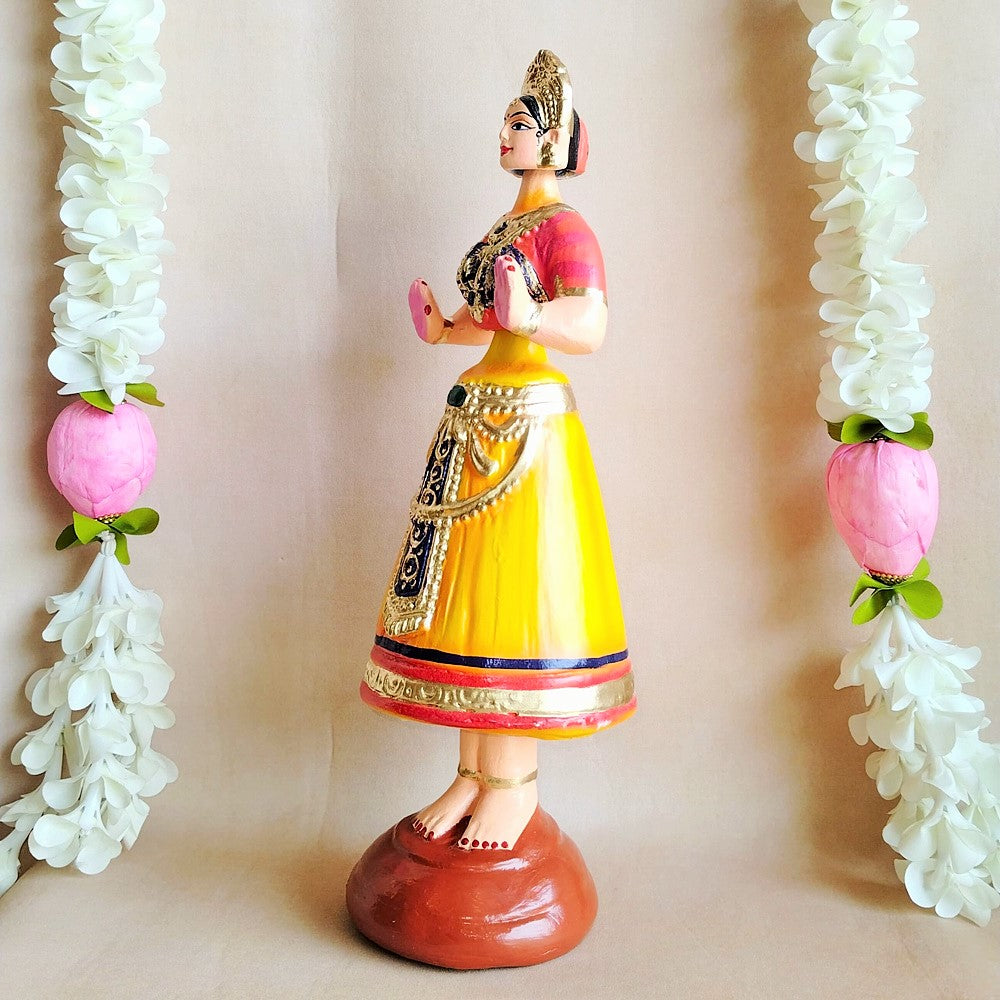Handcrafted Rani Dancing Doll - Traditional Indian Dance Figurine For Home And Temple Decor