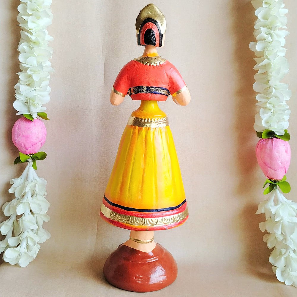 Handcrafted Rani Dancing Doll - Traditional Indian Dance Figurine For Home And Temple Decor