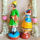 Handcrafted Raja Rani Yellow Doll Set - Traditional Indian Royal Couple Figurines For Home And Temple Decor