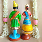 Handcrafted Raja Rani Yellow Doll Set - Traditional Indian Royal Couple Figurines For Home And Temple Decor
