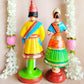 Handcrafted Raja Rani Green Doll Set - Traditional Indian Royal Couple Figurines For Home And Temple Decor