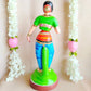 Handcrafted Bharatanatyam Standing Doll - Traditional Indian Dance Figurine For Home And Temple Decor