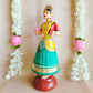 5 Mani Dancing Dolls Green - Handcrafted Traditional Indian Dance Figurines For Home Decor