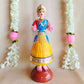 5 Mani Dancing Dolls Yellow - Handcrafted Traditional Indian Dance Figurines For Home Decor