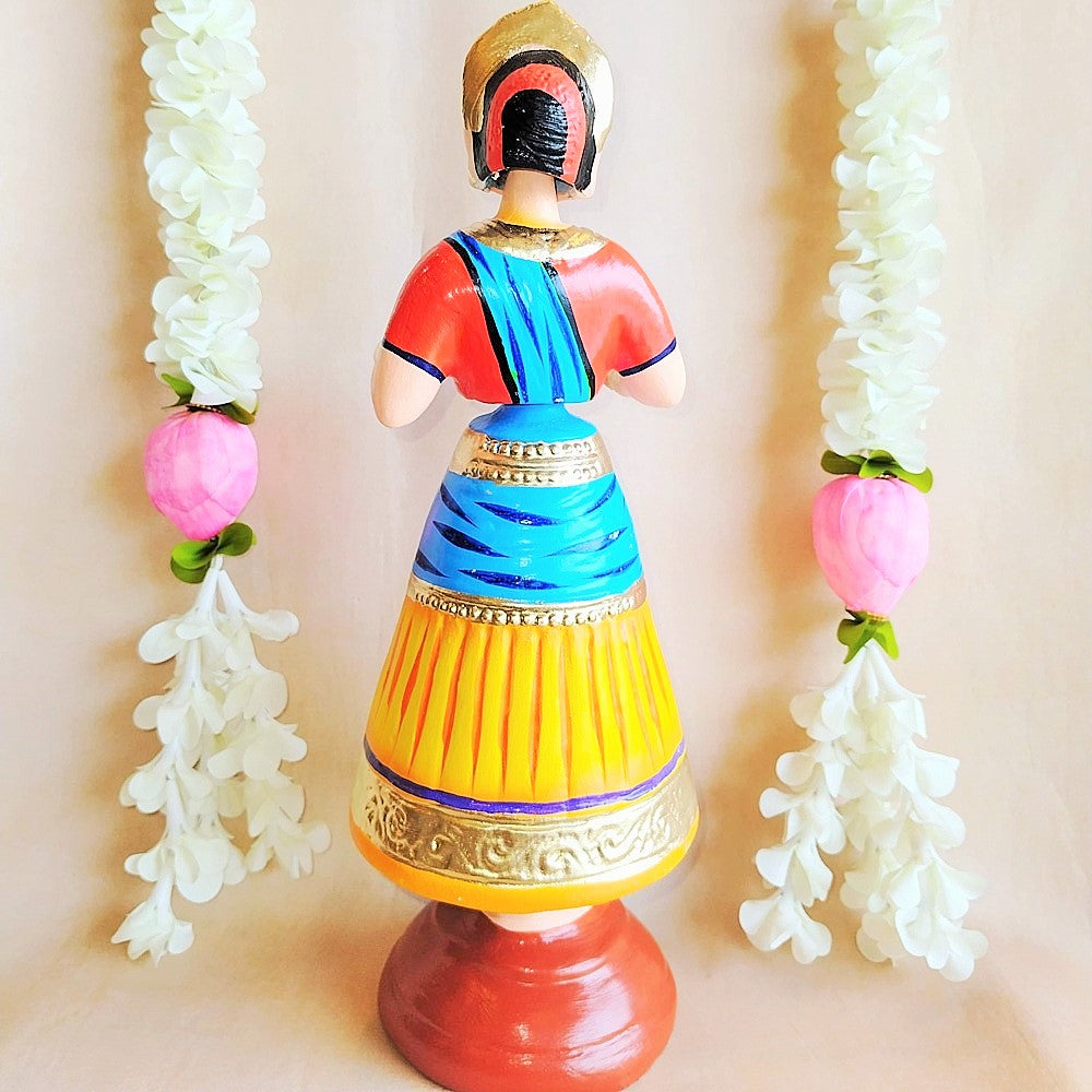 5 Mani Dancing Dolls Yellow - Handcrafted Traditional Indian Dance Figurines For Home Decor