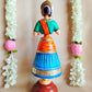 5 Mani Dancing Dolls Blue - Handcrafted Traditional Indian Dance Figurines For Home Decor