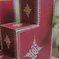 Vilakku Padi 3 Steps Step Size 4"X4" Maroon Set Of 2 Sutiable To Keep Lamps /Diyas And Idols