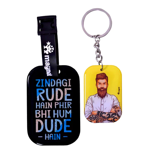 Bag Tag & Key Chain Dude But Not Rude