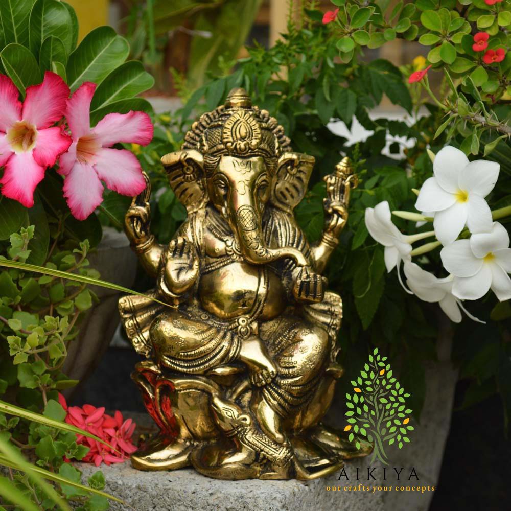 Ganesh Idol On Lotus