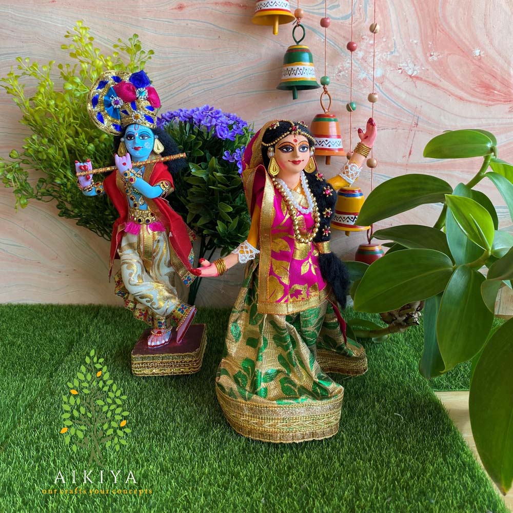 Indian Traditional Dolls Radha Krishna Set
