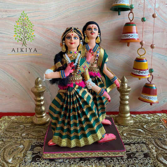 Indian Traditional Dolls Bharathnatiyam Couple Set