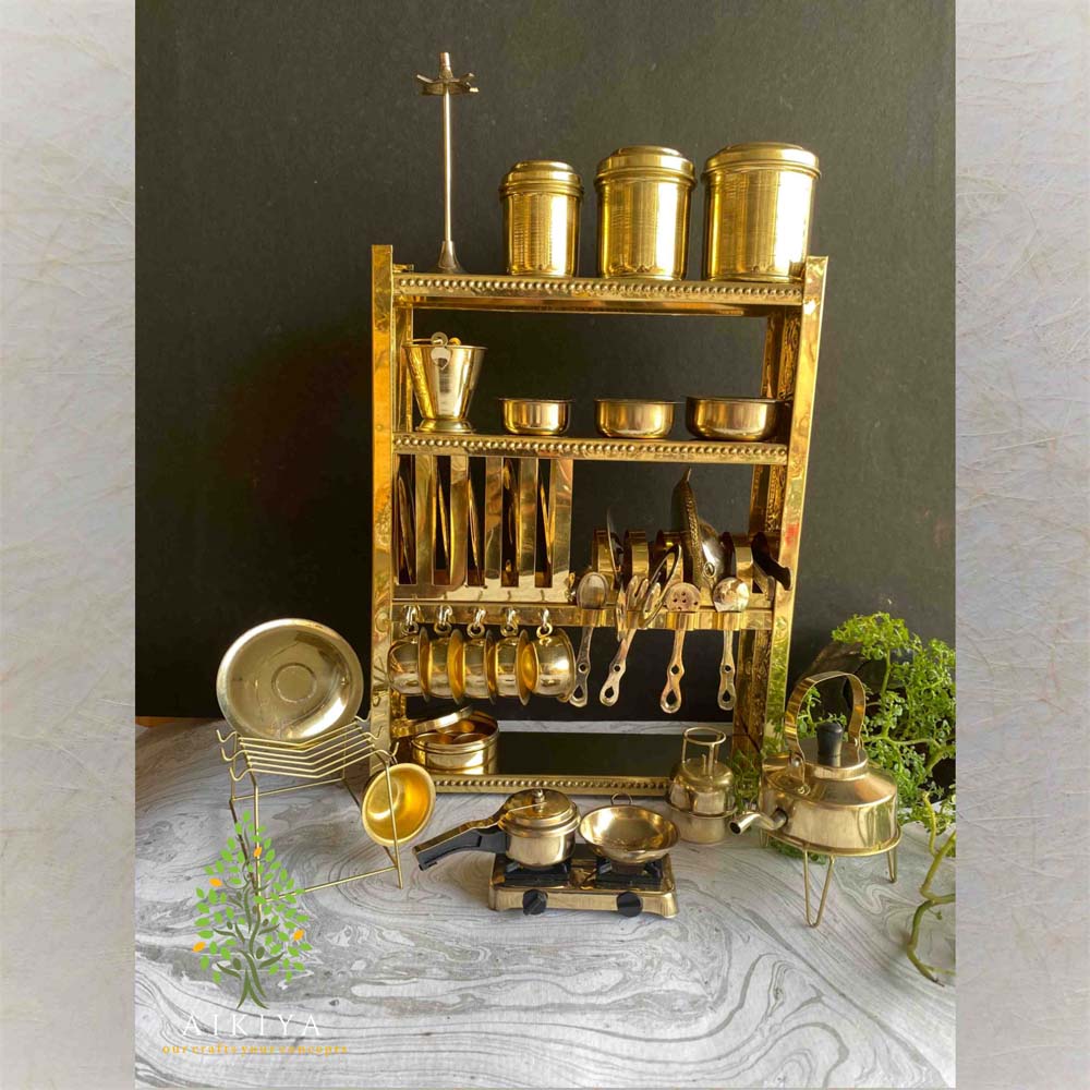 Miniature Brass Kitchen Set 4