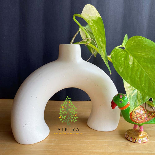 Half Ring Vase - White