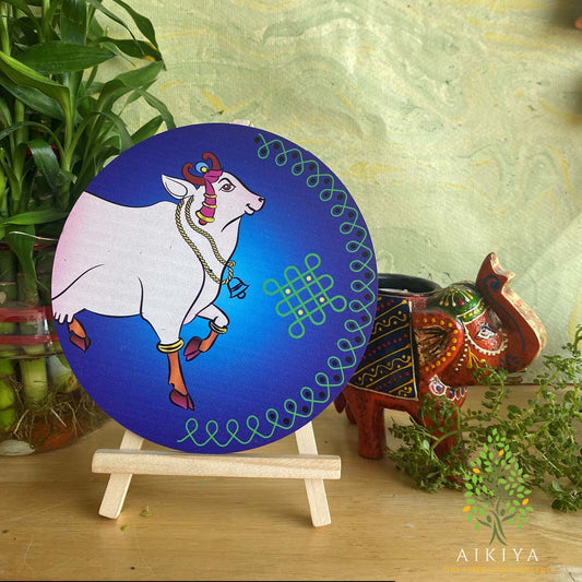 Cow with Kollam - Blue (with stand)